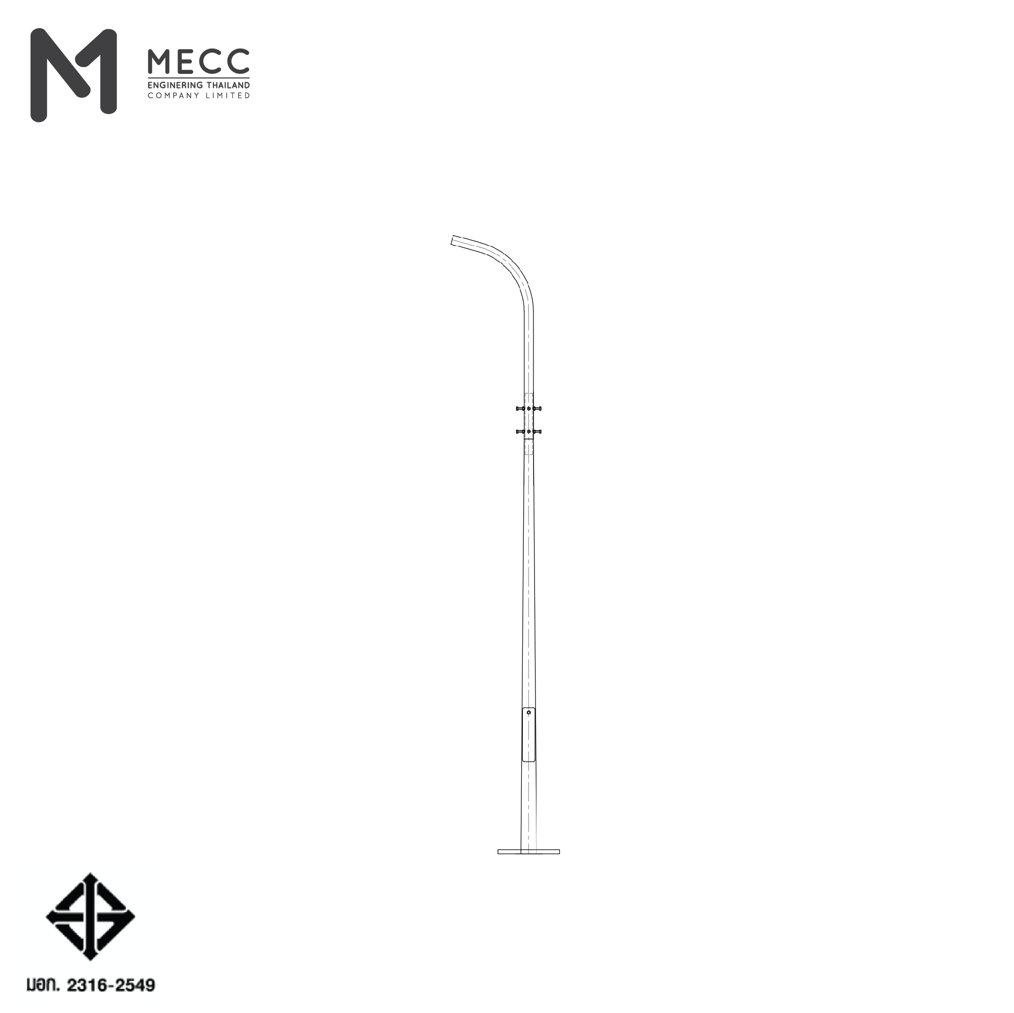 เสาไฟกิ่งเดี่ยว 3 เมตร ( Single-Bracket Lighting Pole 3 meters ) เสาไฟกิ่งเดี่ยว 3 เมตร ( Single-Bracket Lighting Pole 3 meters )