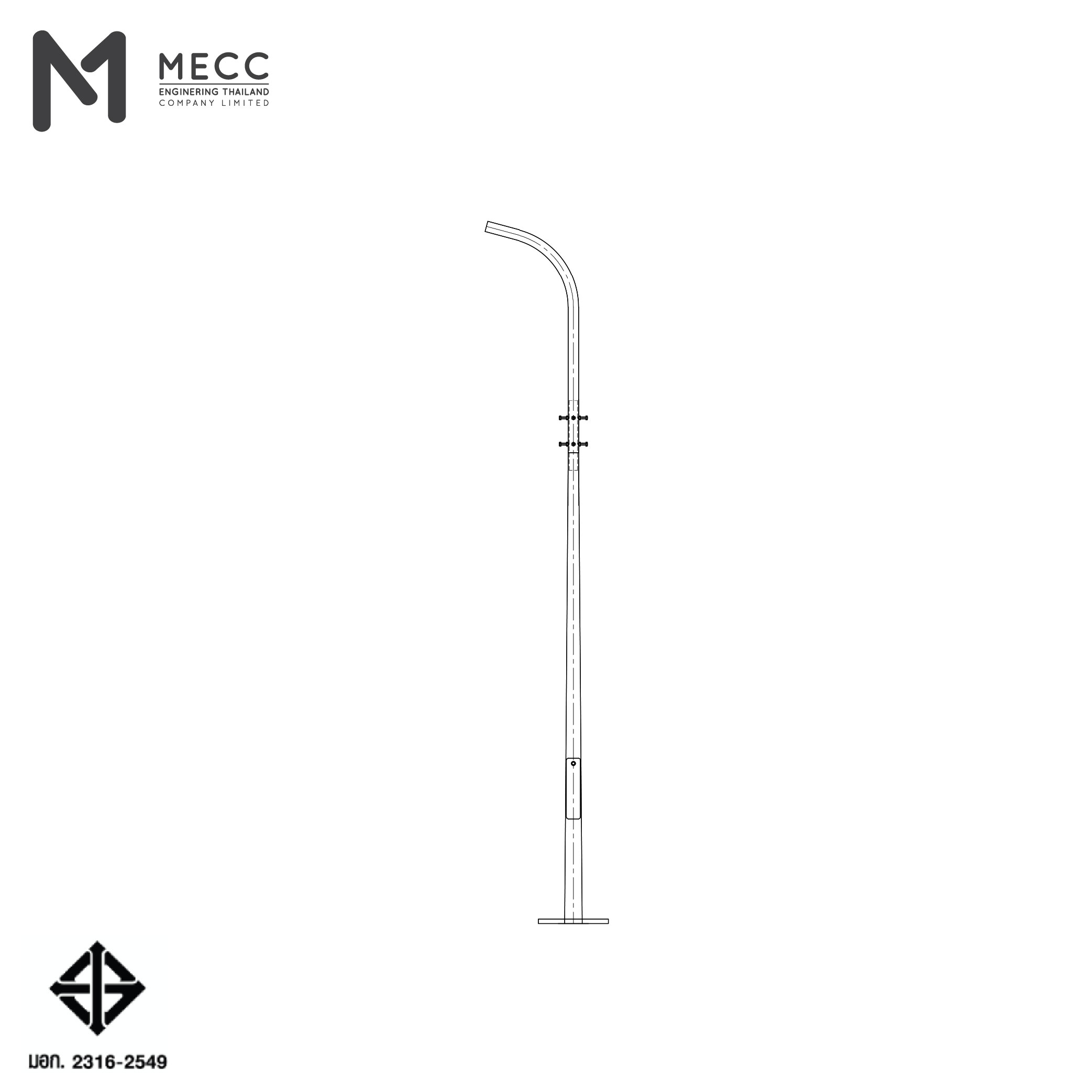 เสาไฟกิ่งเดี่ยว 4 เมตร ( Single-Bracket Lighting Pole 4 meters ) เสาไฟกิ่งเดี่ยว 4 เมตร ( Single-Bracket Lighting Pole 4 meters )
