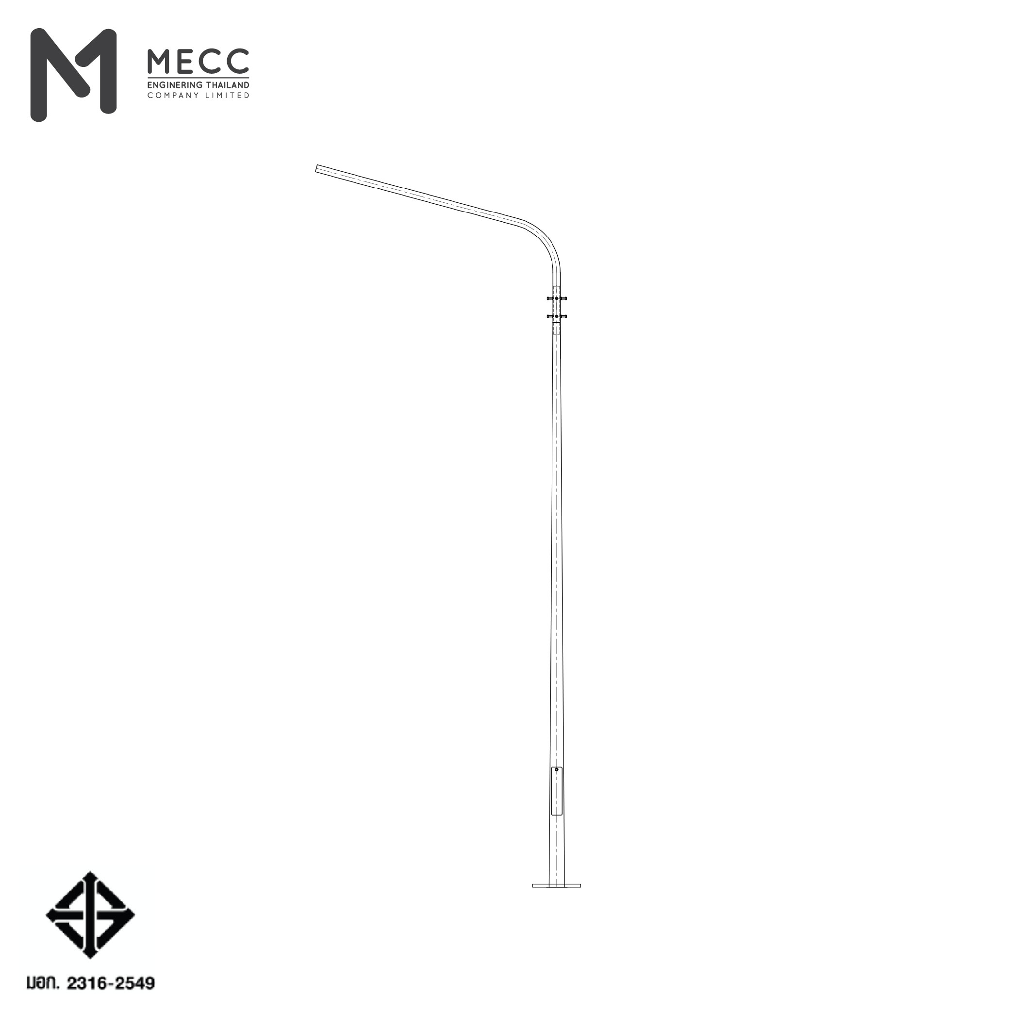 เสาไฟกิ่งเดี่ยว 6 เมตร ( Single-Bracket Lighting Pole 6 meters ) เสาไฟกิ่งเดี่ยว 6 เมตร ( Single-Bracket Lighting Pole 6 meters )