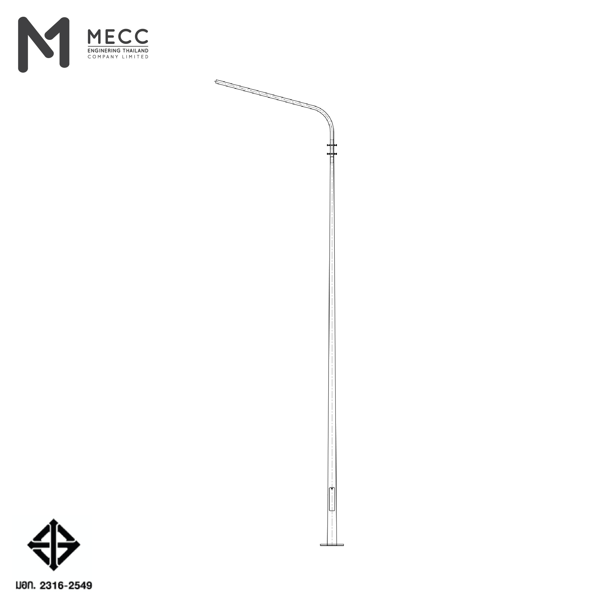 เสาไฟกิ่งเดี่ยว 8 เมตร ( Single-Bracket Lighting Pole 8 meters ) เสาไฟกิ่งเดี่ยว 8 เมตร ( Single-Bracket Lighting Pole 8 meters )
