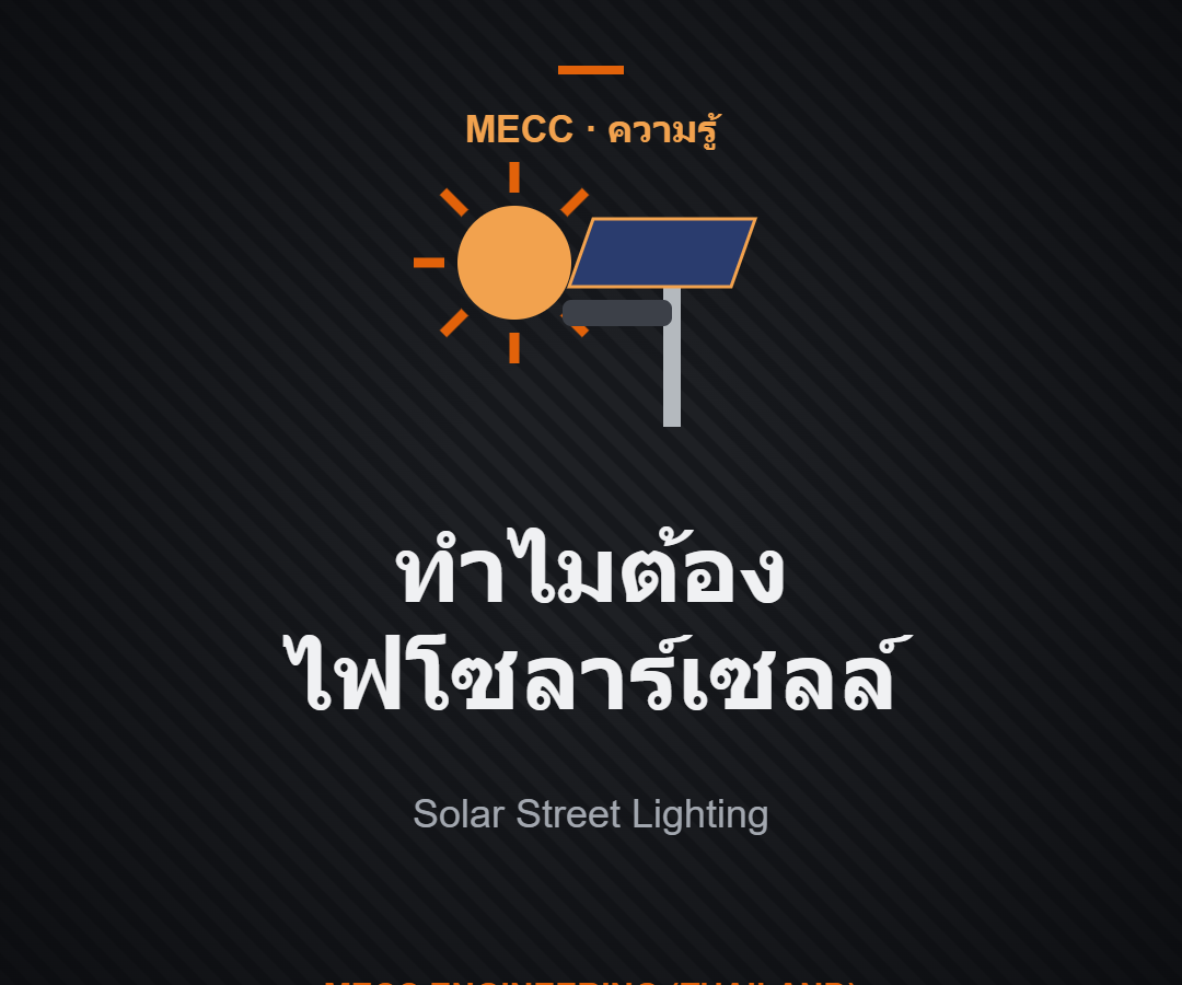 ทำไมต้องไฟโซลาร์เซลล์? ข้อดีของไฟถนนพลังงานแสงอาทิตย์ที่ควรรู้