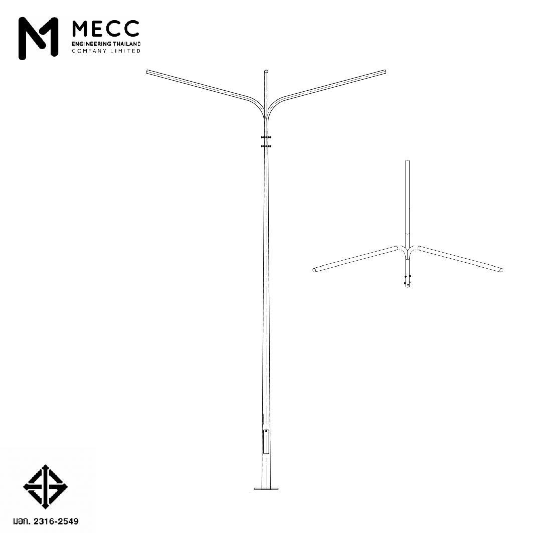เสาไฟ 3 กิ่ง 6 เมตร ( Three-Bracket Lighting Pole 6 meters ) เสาไฟ 3 กิ่ง 6 เมตร ( Three-Bracket Lighting Pole 6 meters )
