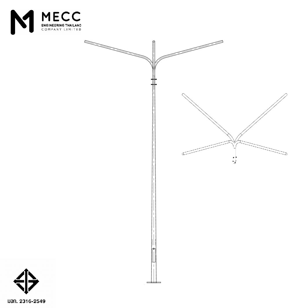 เสาไฟ 4 กิ่ง 6 เมตร ( Four-Bracket Lighting Pole 6 meters ) เสาไฟ 4 กิ่ง 6 เมตร ( Four-Bracket Lighting Pole 6 meters )